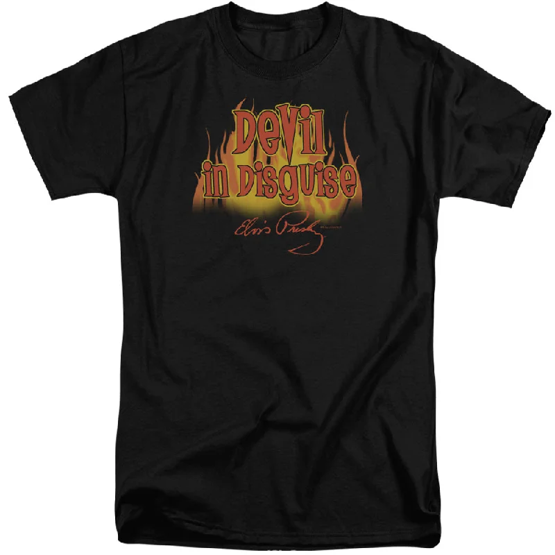 Special Savings Elvis Presley Tall T-Shirt Devil in Disguise Black Tee