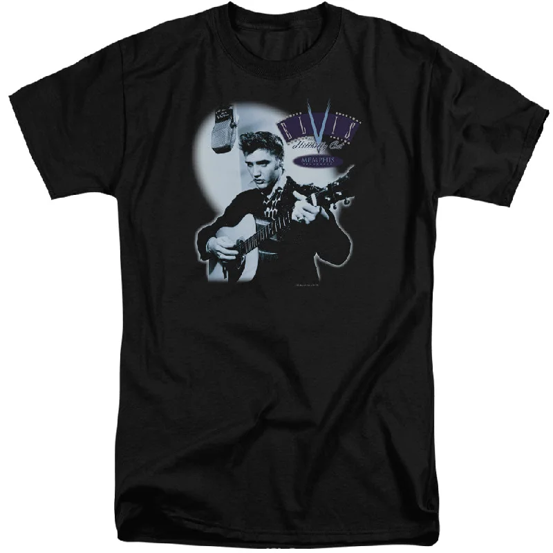 Inventory Reduction Elvis Presley Tall T-Shirt Hillbilly Cat Black Tee