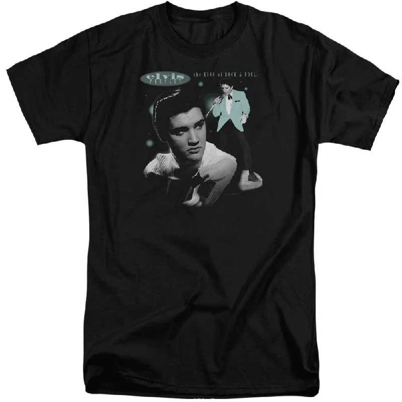 Act Now Elvis Presley Tall T-Shirt King of Rock and Roll Black Tee