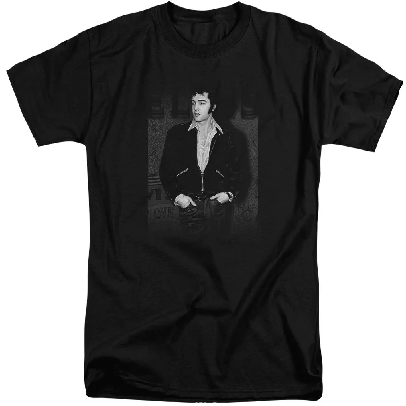 One-DAY Sale Elvis Presley Tall T-Shirt Posing Black Tee