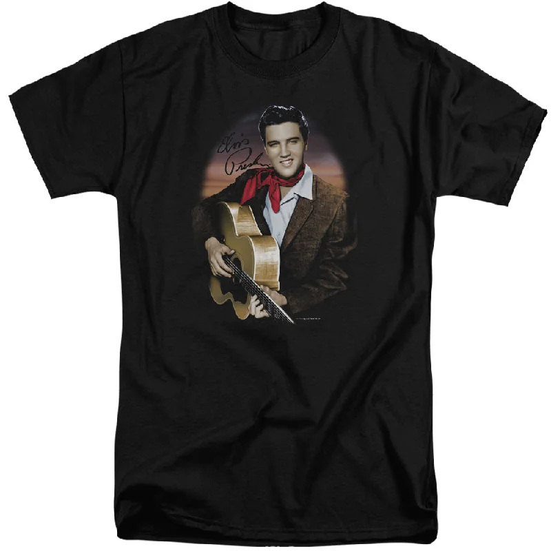 Buy More, Save More Elvis Presley Tall T-Shirt Red Scarf and Guitar Black Tee