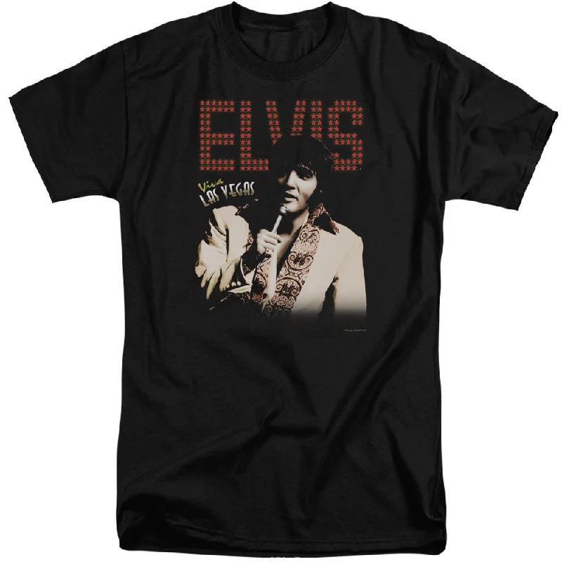 Holiday Sale Elvis Presley Tall T-Shirt Viva Las Vegas Stars Black Tee