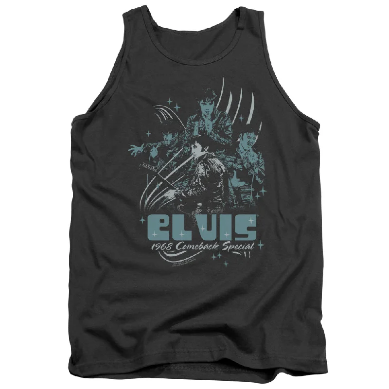 Steals and Deals Elvis Presley Tanktop 1968 Comeback Special Charcoal Tank