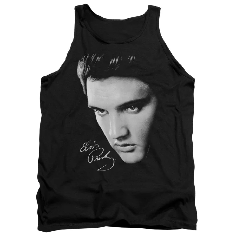 Special Discount Elvis Presley Tanktop Close Up Black Tank