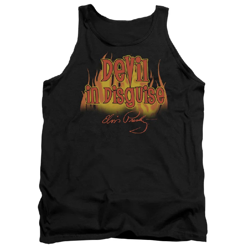 Huge Discounts Elvis Presley Tanktop Devil in Disguise Black Tank