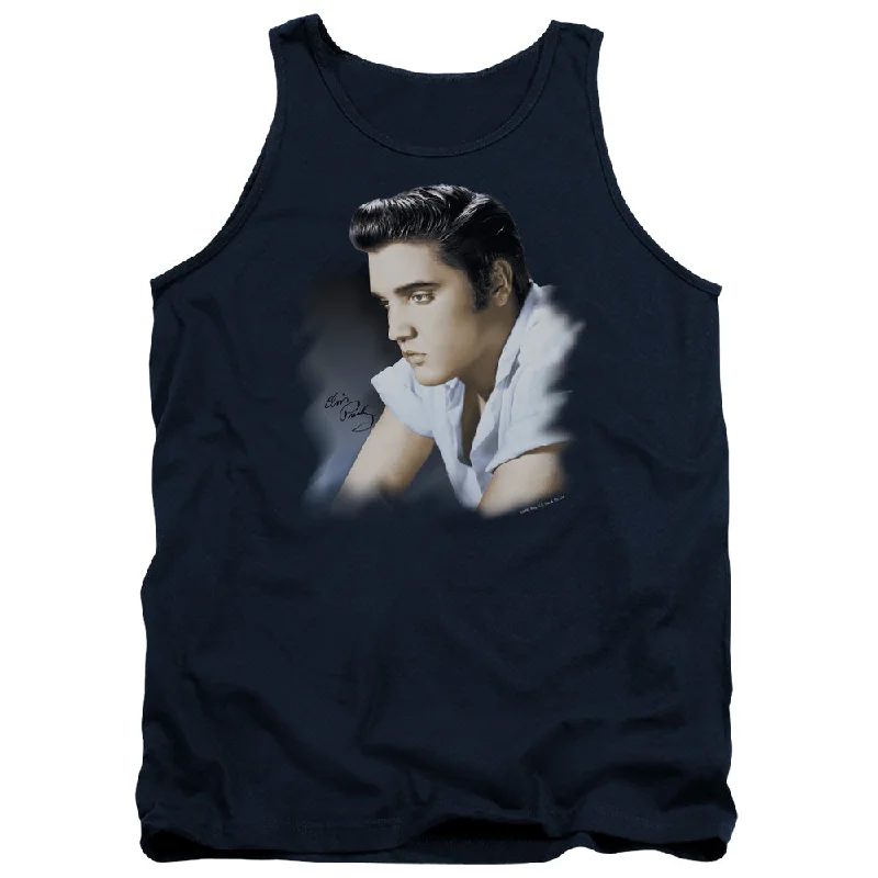 Daily Deals Elvis Presley Tanktop Profile Navy Tank