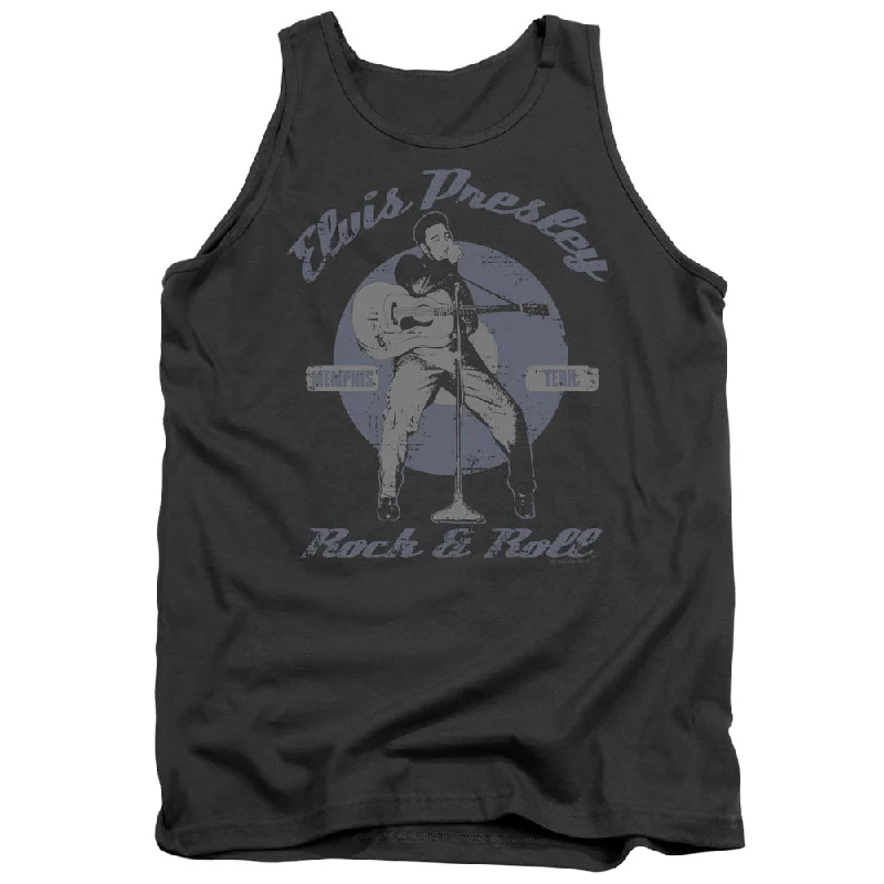 Value Deals Elvis Presley Tanktop Rock and Roll Charcoal Tank