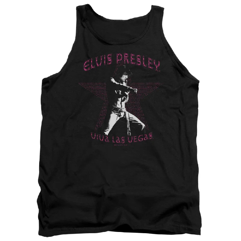 Markdown Madness Elvis Presley Tanktop Star Viva Las Vegas Black Tank