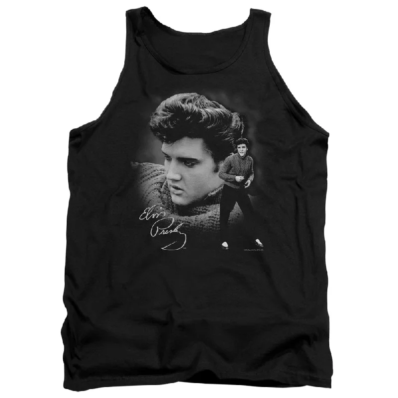 Instant Discount Elvis Presley Tanktop Wearing Sweater Black Tank
