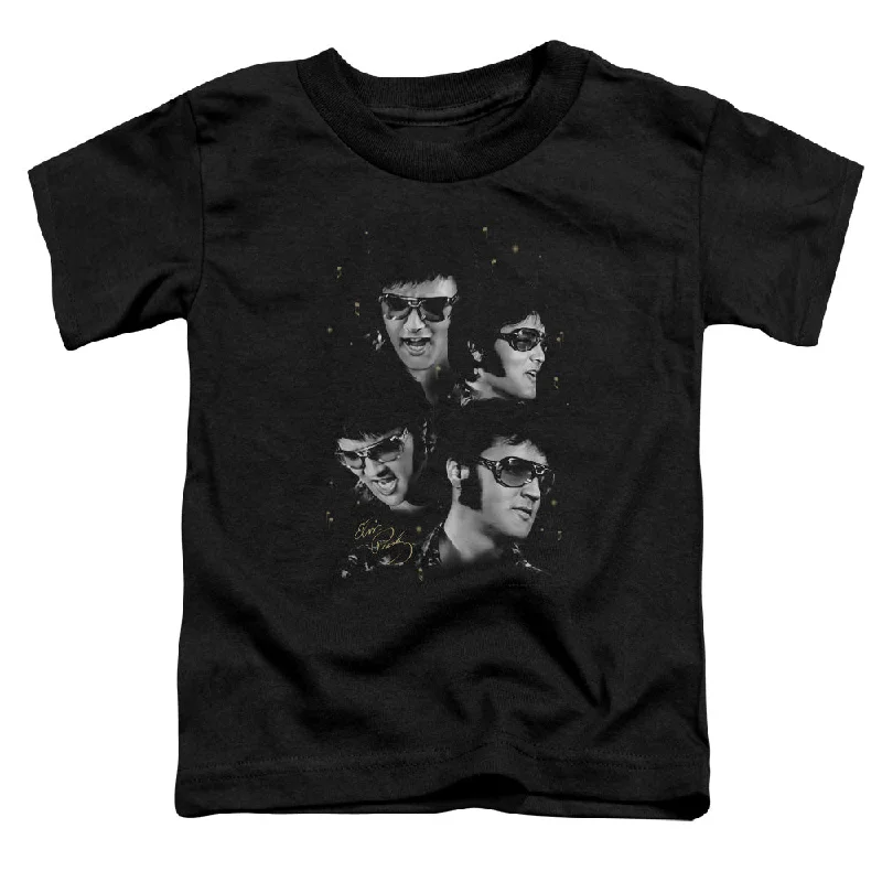 Weekend Flash Sale Elvis Presley Toddler T-Shirt Faces Black Tee