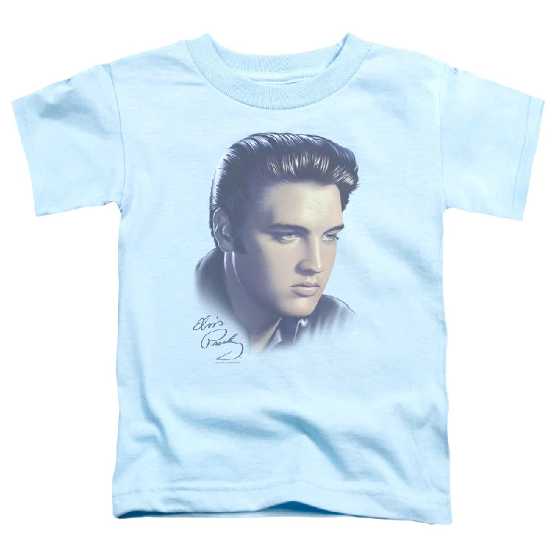 Early Bird Discount Elvis Presley Toddler T-Shirt Portrait Light Blue Tee