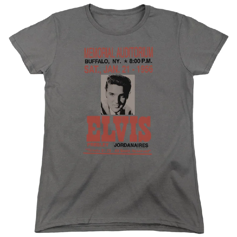 Deal Zone Elvis Presley Womens T-Shirt Buffalo 1956 Charcoal Tee