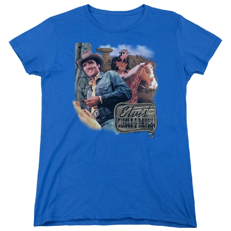 Super Sale Elvis Presley Womens T-Shirt Circle G Ranch Royal Tee