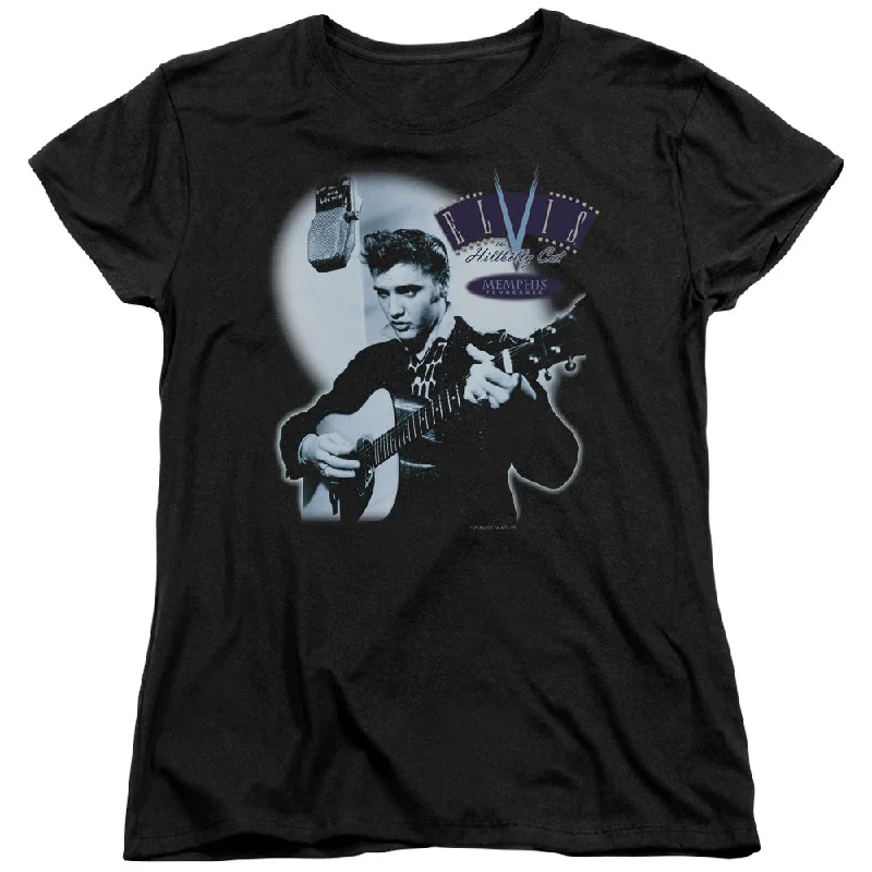Huge Discounts Elvis Presley Womens T-Shirt Hillbilly Cat Black Tee
