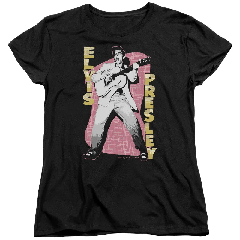 Markdowns Elvis Presley Womens T-Shirt In The Moment Black Tee