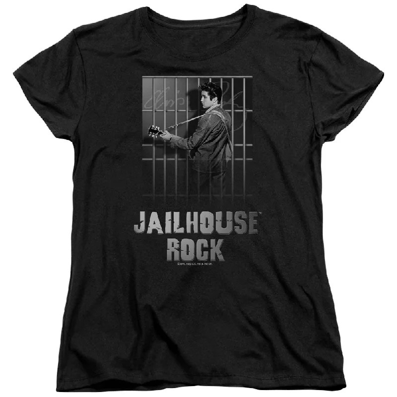 Limited Availability Elvis Presley Womens T-Shirt Jailhouse Rock Black Tee