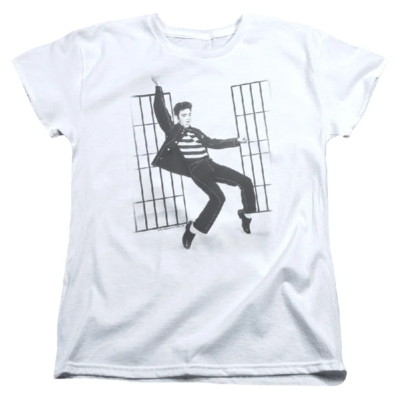 Online Exclusive Elvis Presley Womens T-Shirt Jailhouse Rock White Tee