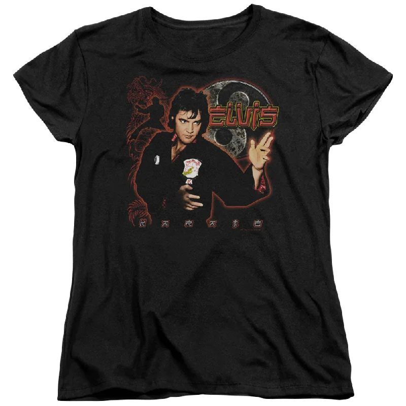 Special Price Elvis Presley Womens T-Shirt Karate Black Tee