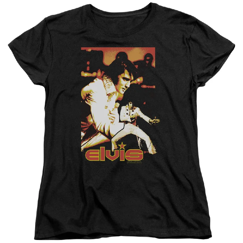 TIME-Limited Offer Elvis Presley Womens T-Shirt Moves Black Tee