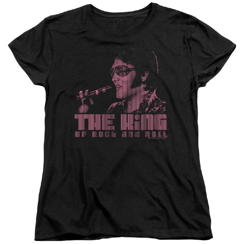 Price Rollback Elvis Presley Womens T-Shirt The King Black Tee