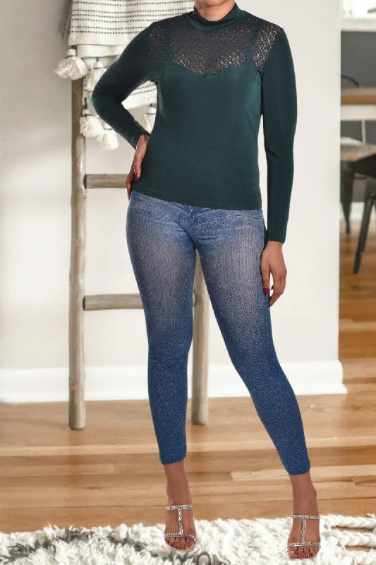 Lowest Price Emerald Net Top