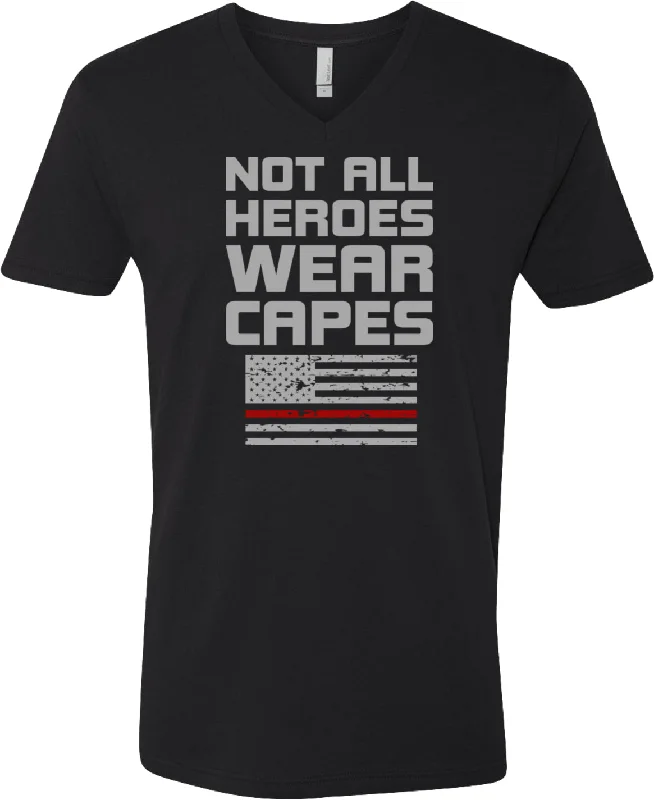 New Markdowns Firefighter Not All Heroes Wear Capes V-Neck Shirt