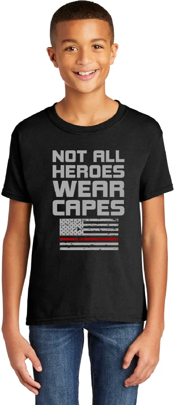 Massive Deals Firefighter Not All Heroes Wear Capes Youth Kids Shirt
