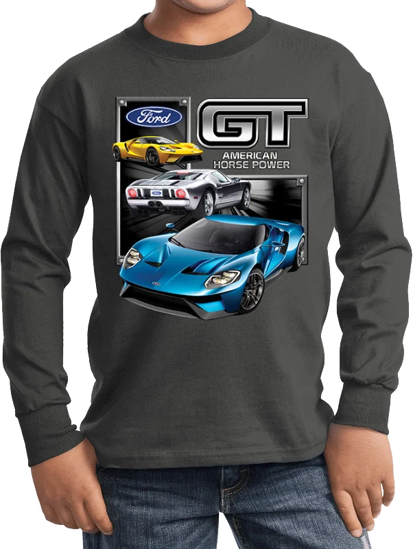 Friends and Family Sale Ford GT Supercar Youth Kids Long Sleeve Shirt