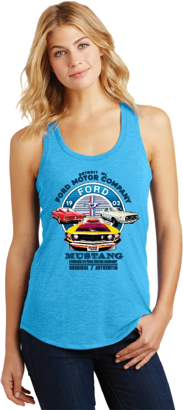 Crazy Deals Ford Mustang Vintage Collage Ladies Racerback Tank Top