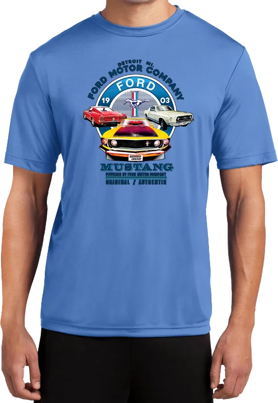 Online Specials Ford Mustang Vintage Collage Moisture Wicking Shirt