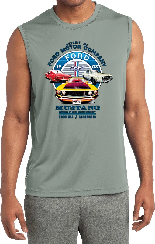 Best Bargains Ford Mustang Vintage Collage Sleeveless Competitor Shirt