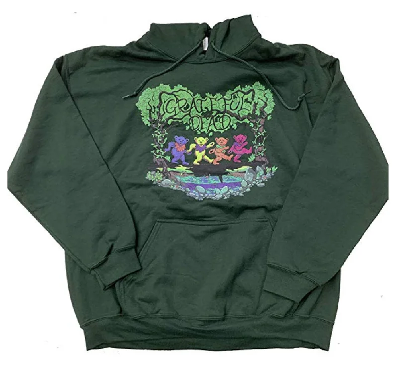 Deep Discounts Grateful Dead Hoodie Wood Bears Green Hoody