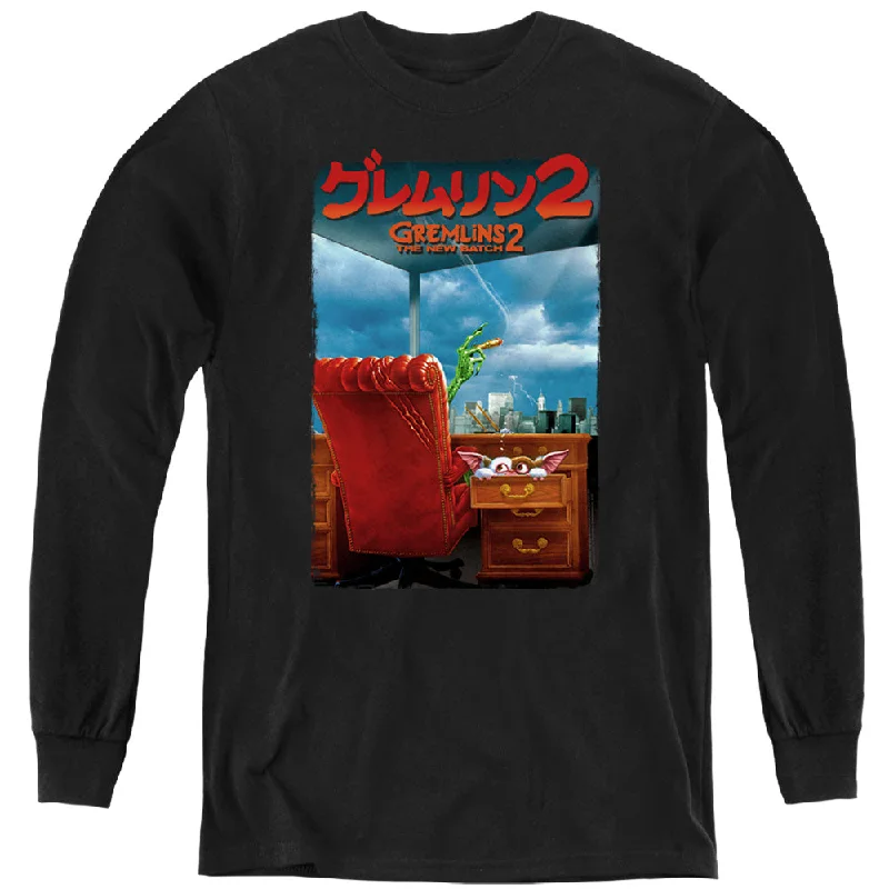 Stock Clearance Gremlins 2 Kids Long Sleeve Shirt Japanese Poster Black Tee