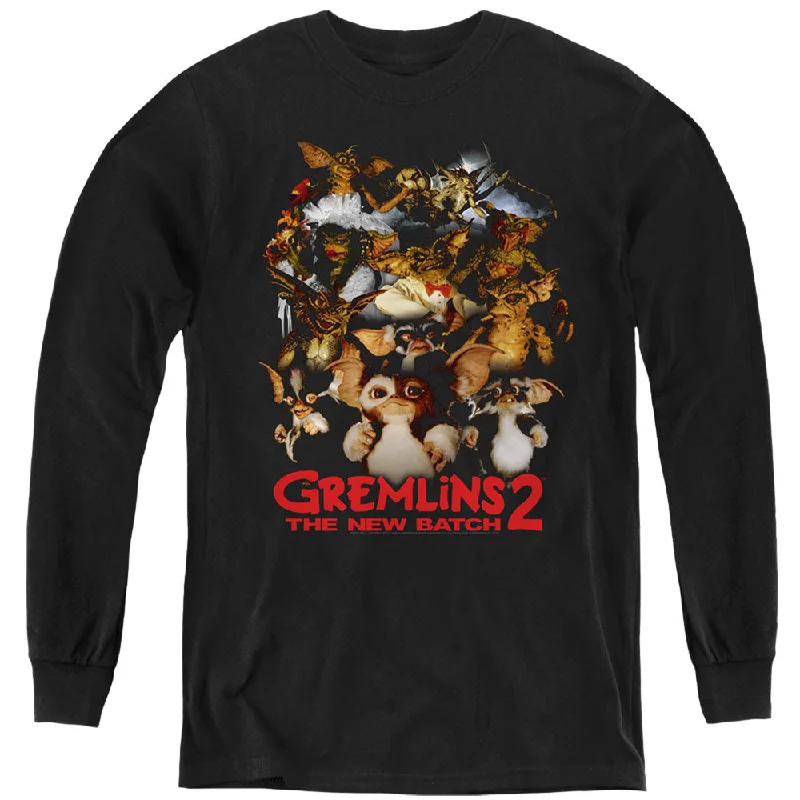 Value Deals Gremlins 2 Kids Long Sleeve Shirt Mogwai Crew Black Tee