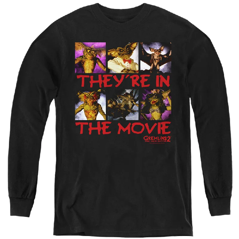 Final Sale Gremlins 2 Kids Long Sleeve Shirt They're in the Movie Black Tee