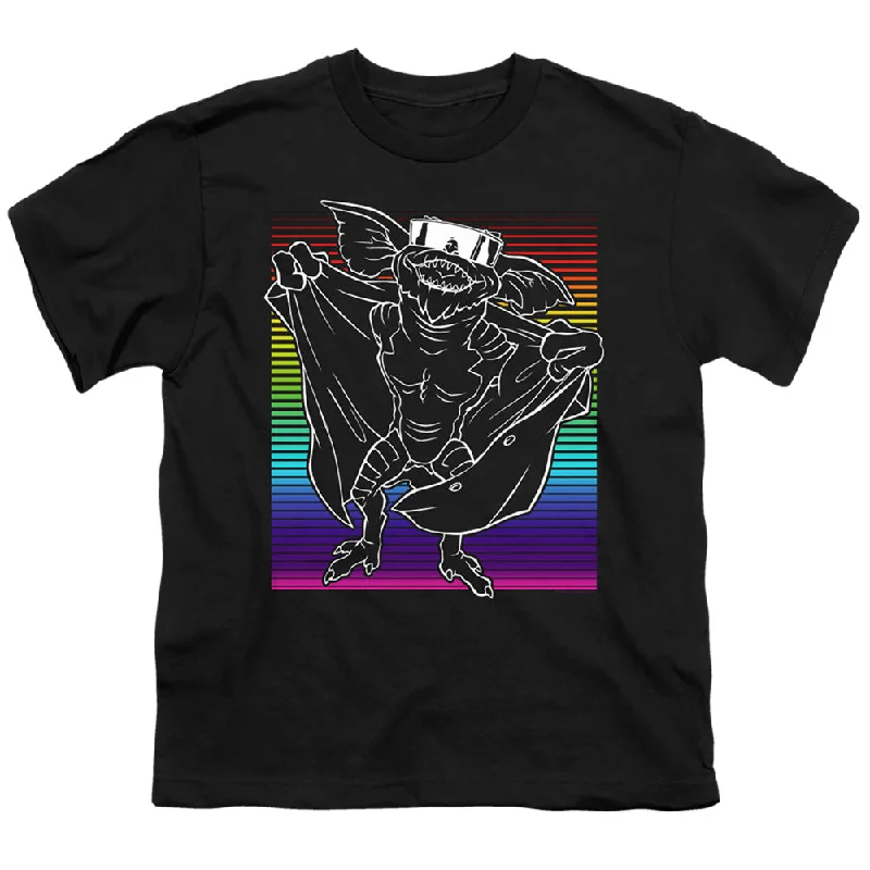 Savings Alert Gremlins 2 Kids T-Shirt Flasher Neon Rainbow Black Tee