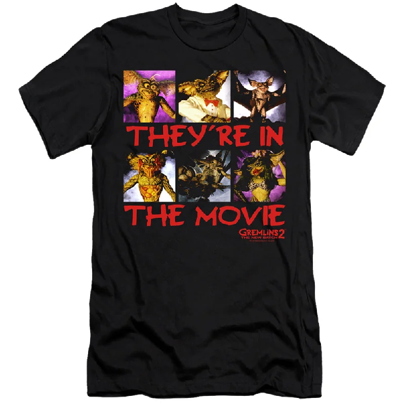 Blowout Deals Gremlins 2 Premium Canvas T-Shirt They're in the Movie Black Tee