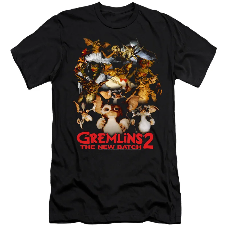 Act Now Gremlins 2 Slim Fit T-Shirt Mogwai Crew Black Tee