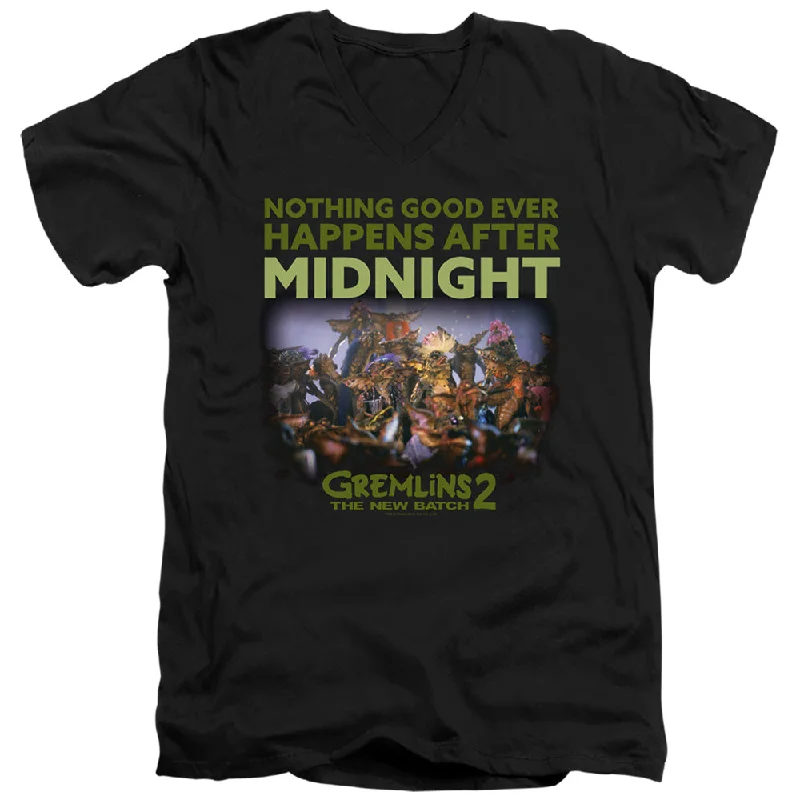 New Markdowns Gremlins 2 Slim Fit V-Neck T-Shirt After Midnight Black Tee