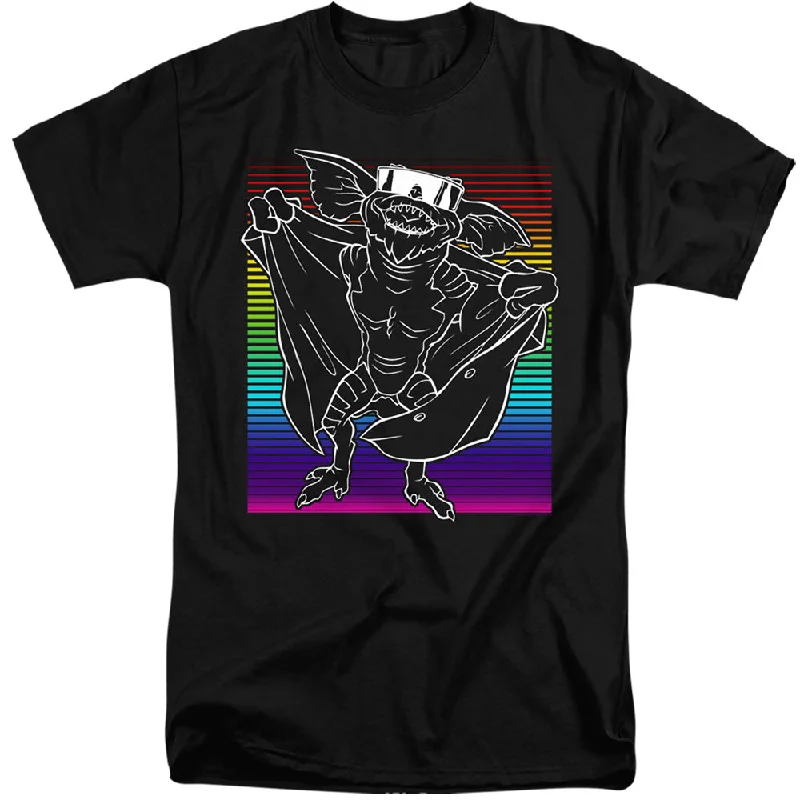 Price Break Gremlins 2 Tall T-Shirt Flasher Neon Rainbow Black Tee