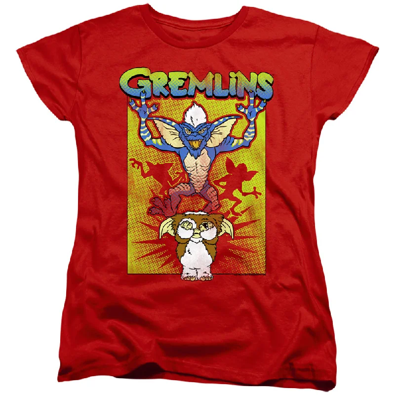 Great Bargains Gremlins 2 Womens T-Shirt Gizmo's Afraid Red Tee