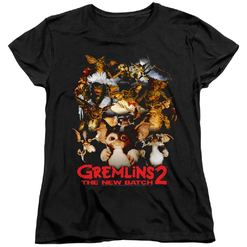 YEAR-End Sale Gremlins 2 Womens T-Shirt Mogwai Crew Black Tee