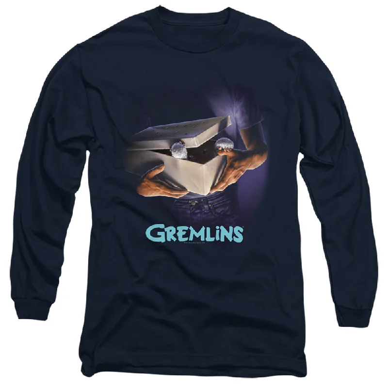 Bargain Prices Gremlins Long Sleeve T-Shirt Movie Poster Navy Tee