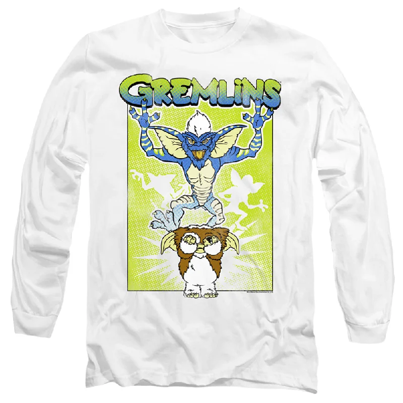 Must-Have Deals Gremlins Long Sleeve T-Shirt Scared Gizmo White Tee