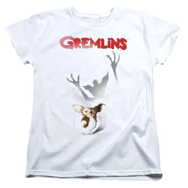 Daily Deals Gremlins Womens T-Shirt Shadow Poster White Tee