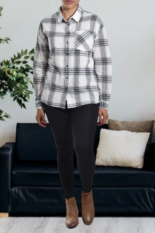 Today’s Deal Grey And White Button Shacket