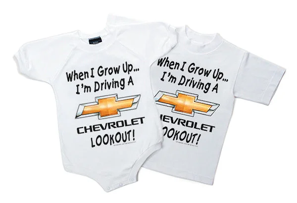 Deal Frenzy Grow up Chevy Chevrolet Kids Tee Shirt - White
