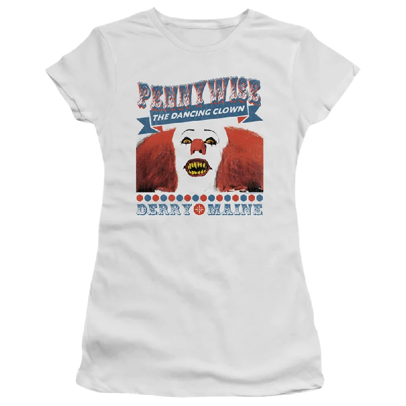 Special Savings IT Movie Juniors T-Shirt Pennywise The Dancing Clown White Tee