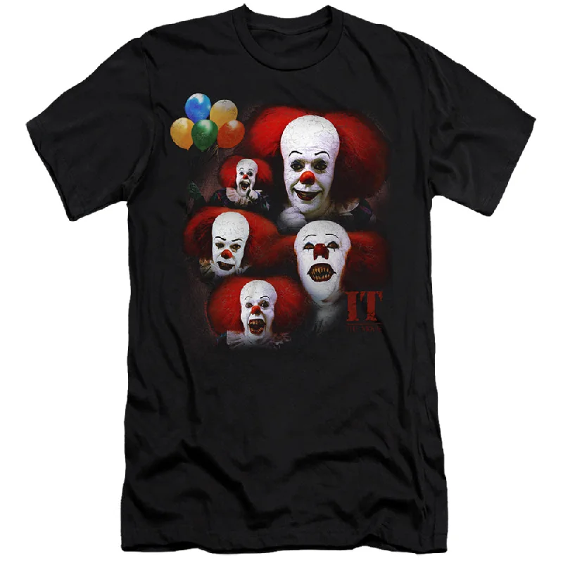 Doorbuster Deal IT Movie Premium Canvas T-Shirt Pennywise Faces Black Tee
