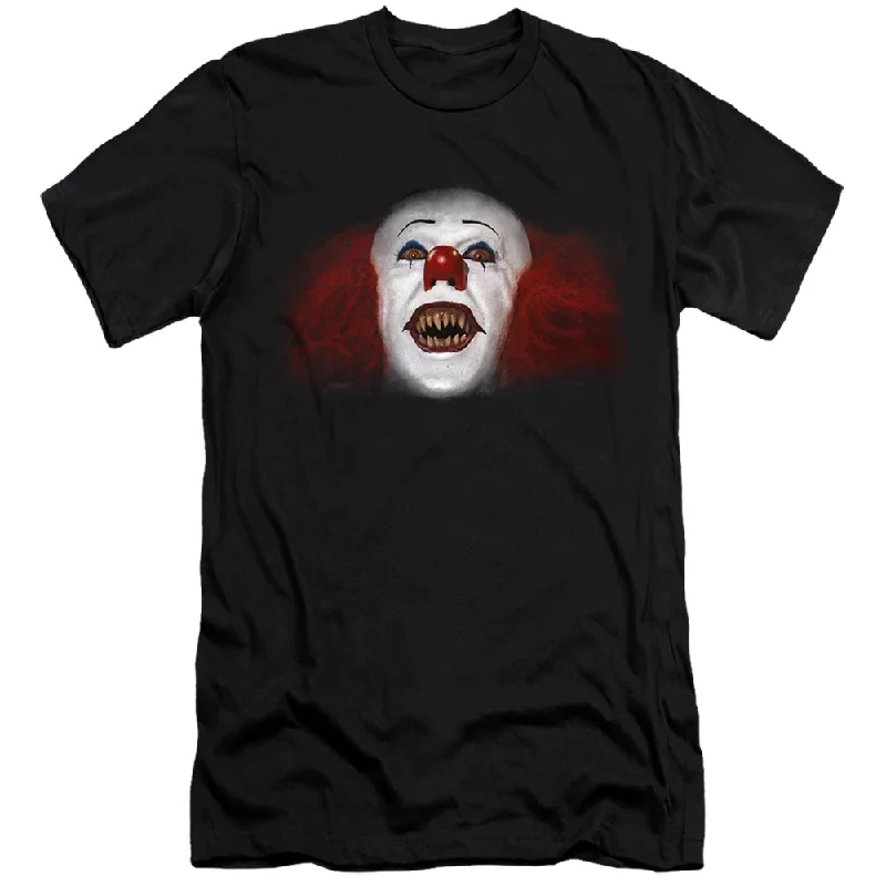 Sneak Peek Sale IT Movie Premium Canvas T-Shirt Pennywise Fangs Photo Black Tee